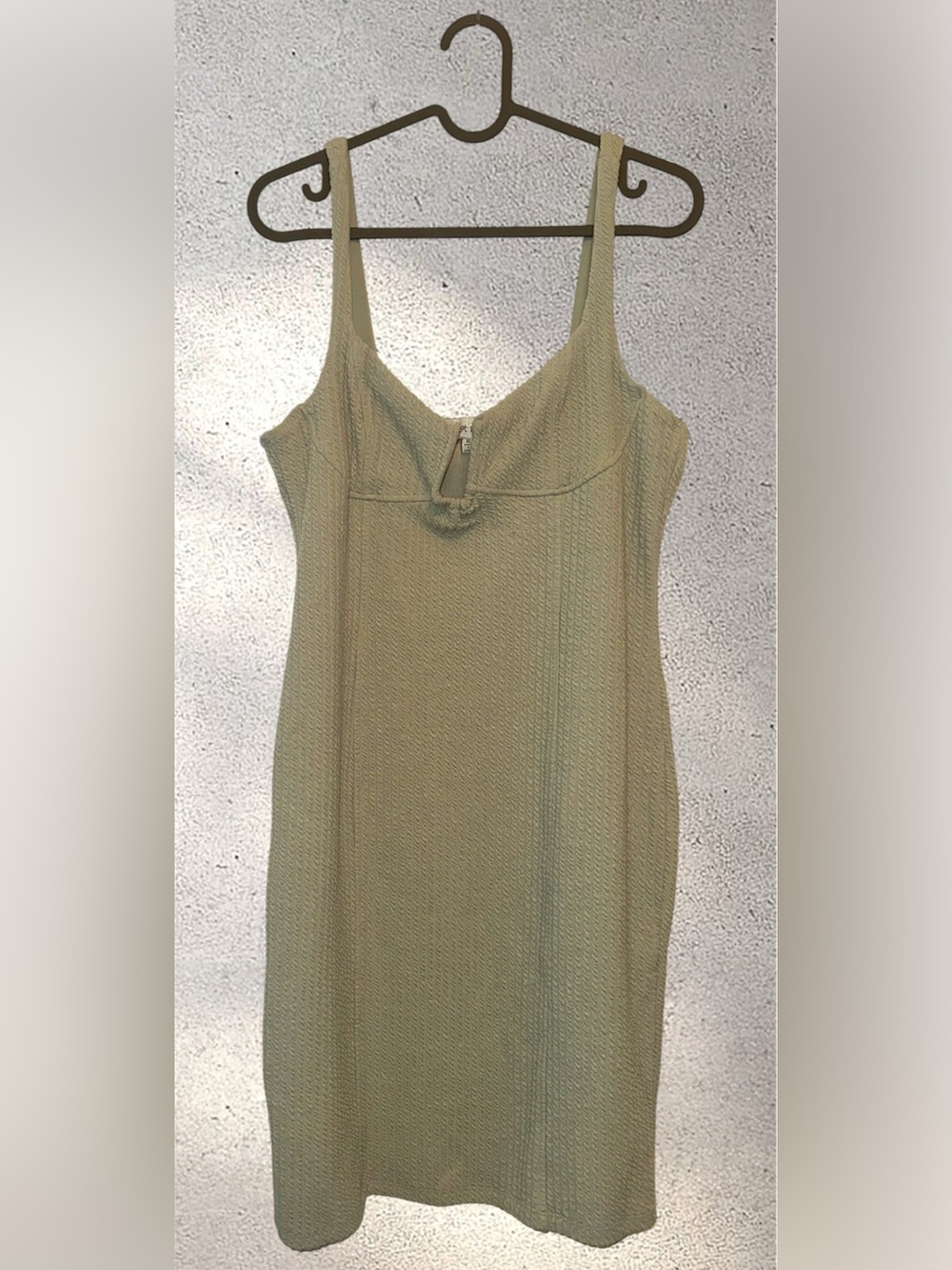 Sage Green Textured Body Con Dress